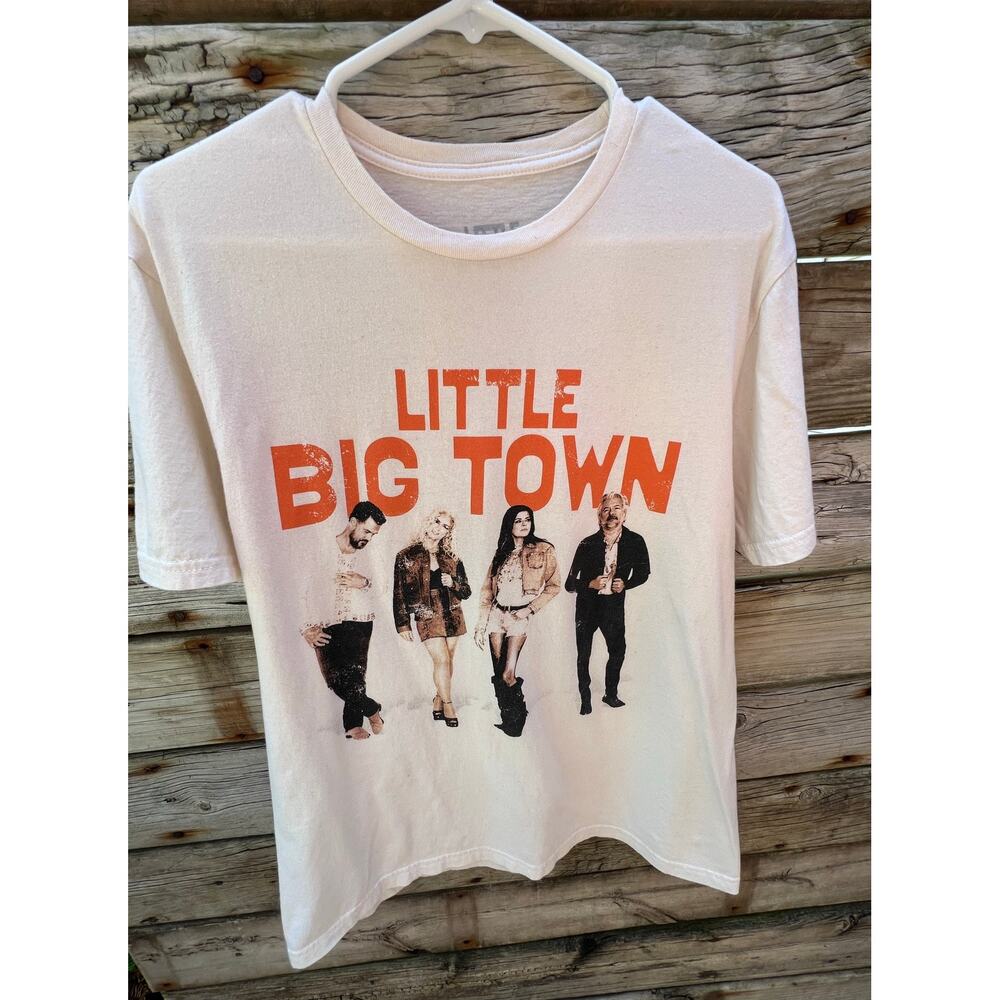 Little Big Town Tour Concert T Shirt 2025 M Beige Dbl Sided Cities Short Sleeve